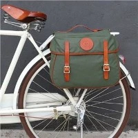 Vihreä kangas polkupyörä double pannier laukku